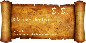 Dérer Dorina névjegykártya
