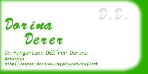 dorina derer business card